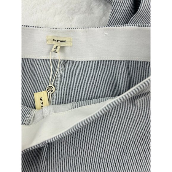 NWT Max Studio Womens Straight Leg Pant  Blue & White Elastic Waist Pants Medium - Picture 9 of 13